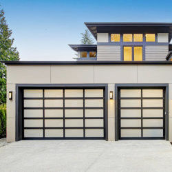CE-gecertificeerde automatische elektrische overhoofde sectioneel aluminium raam garagedeur met garagedoe