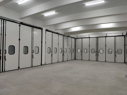 kopen Op maat gemaakte grijze vouwdeuren zonder motor met gietijzeren scharnieren online manufacture