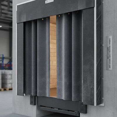 kopen Gordijndikte 0,8 mm Lading Dock Shelter met hoge slijtvastheid Biedt thermische isolatie om energieverlies te verminderen online manufacture