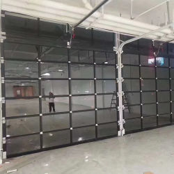 Full Vision Customized Modern Volledig Transparante Geïsoleerde Segmenteerde Verhoogde Aluminium Frame Transparante Garagedeur