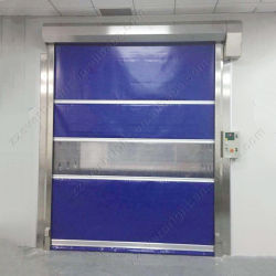 Blauwe PVC High Speed Performance Roll Up Doors Op maat gemaakte externe of interne High Speed Roll Up Doors