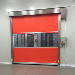 Geïsoleerd PVC Hoog snelheidsdeur Sluitingssnelheid 0,6-0,8 m/s Superieure thermische isolatie PVC Rood