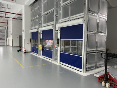 Gegalvaniseerd staal PVC industriële snelle deur 2m/s 900N / 800N verscheurbaarheid
